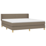 Sommier à lattes de lit avec matelas Taupe 160x200 cm Tissu