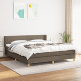 Sommier à lattes de lit avec matelas Taupe 160x200 cm Tissu