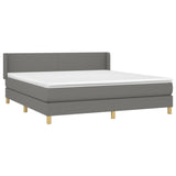 Sommier à lattes de lit avec matelas Gris foncé 180x200cm Tissu