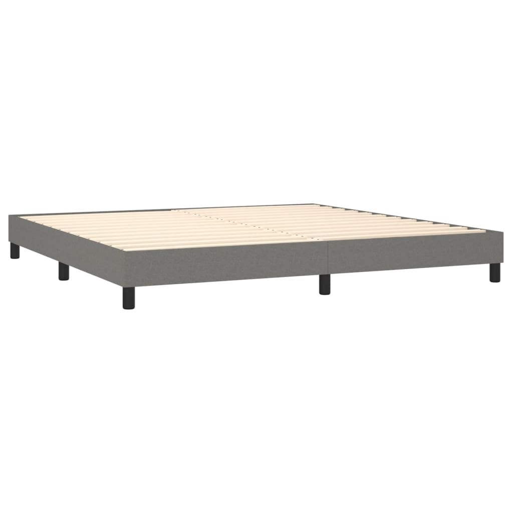 Sommier à lattes de lit avec matelas Gris foncé 180x200cm Tissu