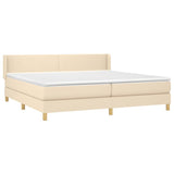 Sommier à lattes de lit avec matelas Crème 200x200 cm Tissu