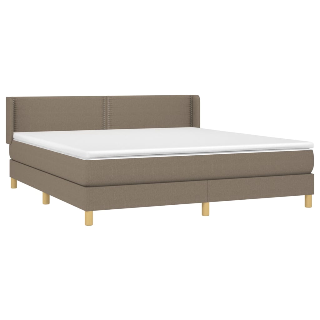 Sommier à lattes de lit avec matelas Taupe 160x200 cm Tissu