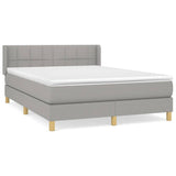 Sommier à lattes de lit avec matelas Gris clair 140x190cm Tissu