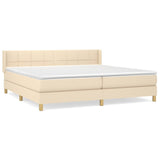 Sommier à lattes de lit avec matelas Crème 200x200 cm Tissu