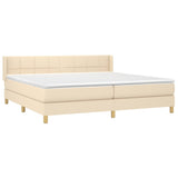 Sommier à lattes de lit avec matelas Crème 200x200 cm Tissu