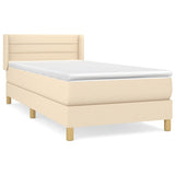 Sommier à lattes de lit avec matelas Crème 90x200 cm Tissu