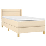 Sommier à lattes de lit avec matelas Crème 90x200 cm Tissu