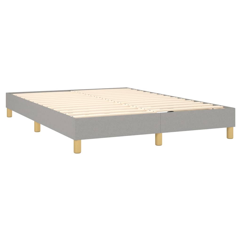 Sommier à lattes de lit avec matelas Gris clair 140x190cm Tissu