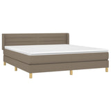 Sommier à lattes de lit avec matelas Taupe 160x200 cm Tissu