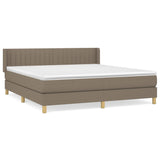 Sommier à lattes de lit avec matelas Taupe 160x200 cm Tissu