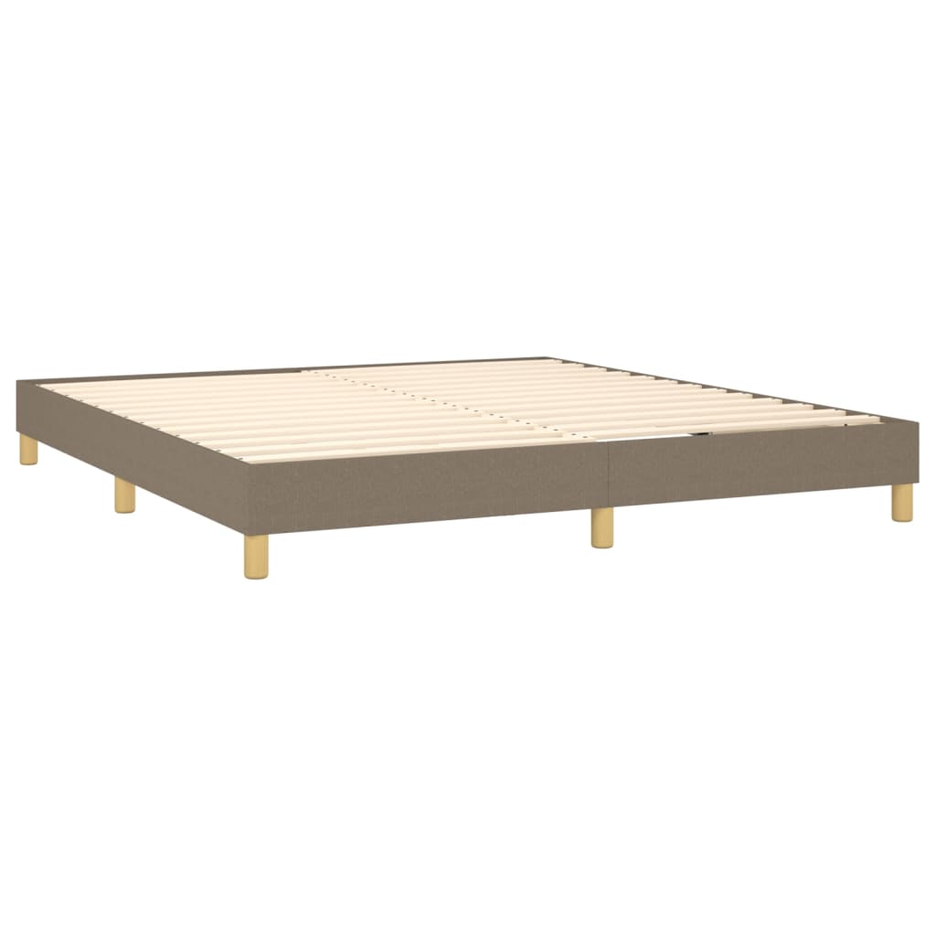 Sommier à lattes de lit avec matelas Taupe 160x200 cm Tissu