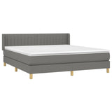 Sommier à lattes de lit avec matelas Gris foncé 180x200cm Tissu