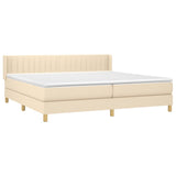 Sommier à lattes de lit avec matelas Crème 200x200 cm Tissu