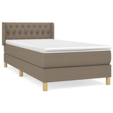 Sommier à lattes de lit avec matelas Taupe 90x190 cm Tissu