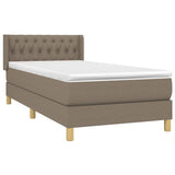 Sommier à lattes de lit avec matelas Taupe 90x190 cm Tissu