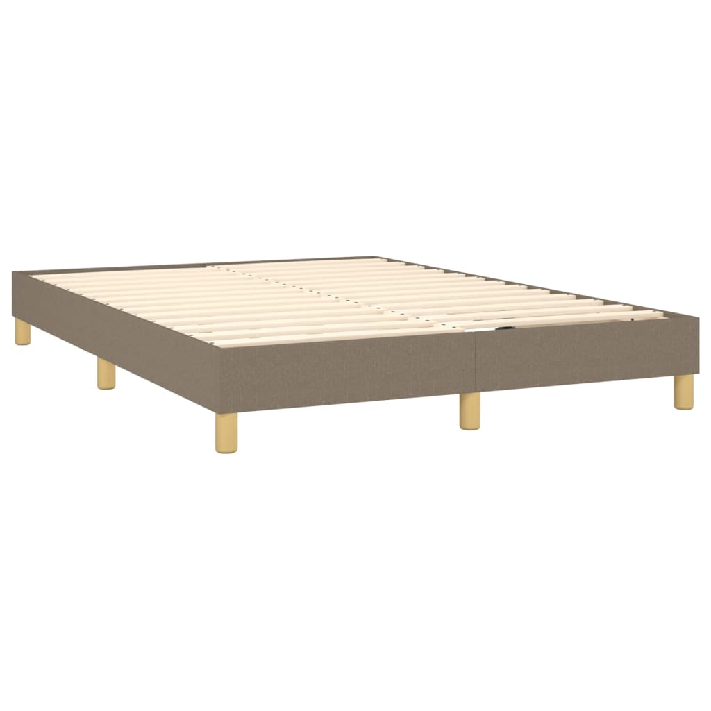 Sommier à lattes de lit avec matelas Taupe 140x200 cm Tissu