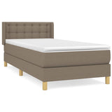 Sommier à lattes de lit avec matelas Taupe 90x190 cm Tissu