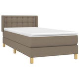 Sommier à lattes de lit avec matelas Taupe 90x190 cm Tissu