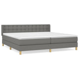 Sommier à lattes de lit avec matelas Gris foncé 160x200cm Tissu