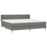 Sommier à lattes de lit avec matelas Gris foncé 160x200cm Tissu