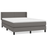 Sommier à lattes de lit avec matelas Gris 140x190 cm Similicuir