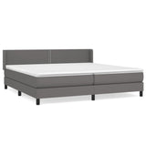 Sommier à lattes de lit avec matelas Gris 200x200 cm Similicuir