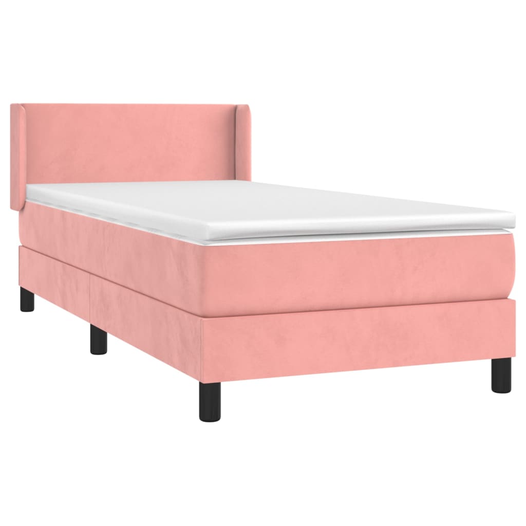 Sommier à lattes de lit avec matelas Rose 90x190 cm Velours