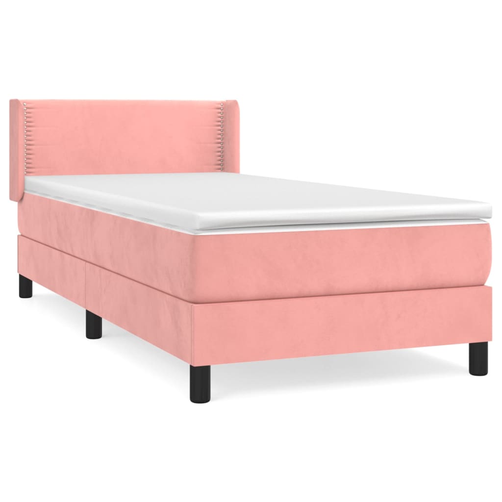 Sommier à lattes de lit avec matelas Rose 90x190 cm Velours