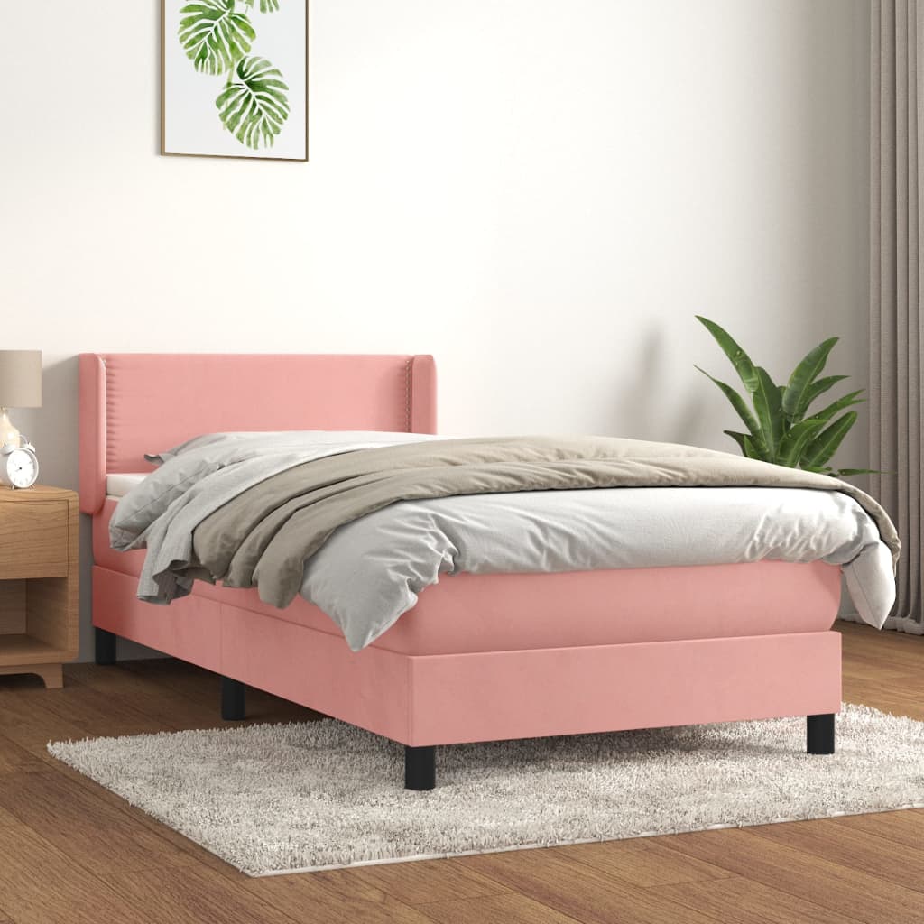 Sommier à lattes de lit avec matelas Rose 100x200 cm Velours