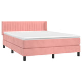 Sommier à lattes de lit avec matelas Rose 140x190 cm Velours