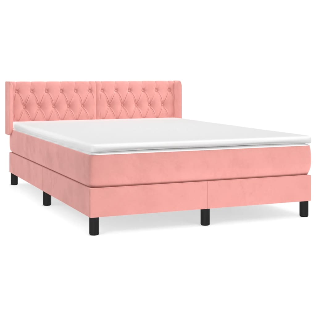 Sommier à lattes de lit avec matelas Rose 140x190 cm Velours