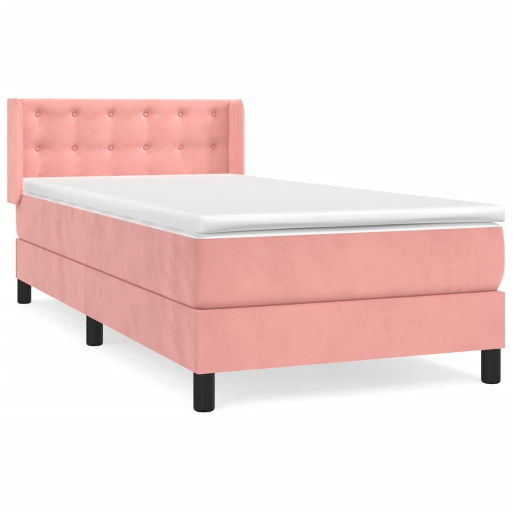 Sommier à lattes de lit avec matelas Rose 90x190 cm Velours