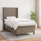 Sommier à lattes de lit avec matelas Taupe 90x200 cm Tissu