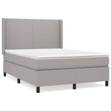 Sommier à lattes de lit avec matelas Gris clair 140x190cm Tissu