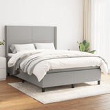 Sommier à lattes de lit avec matelas Gris clair 140x190cm Tissu