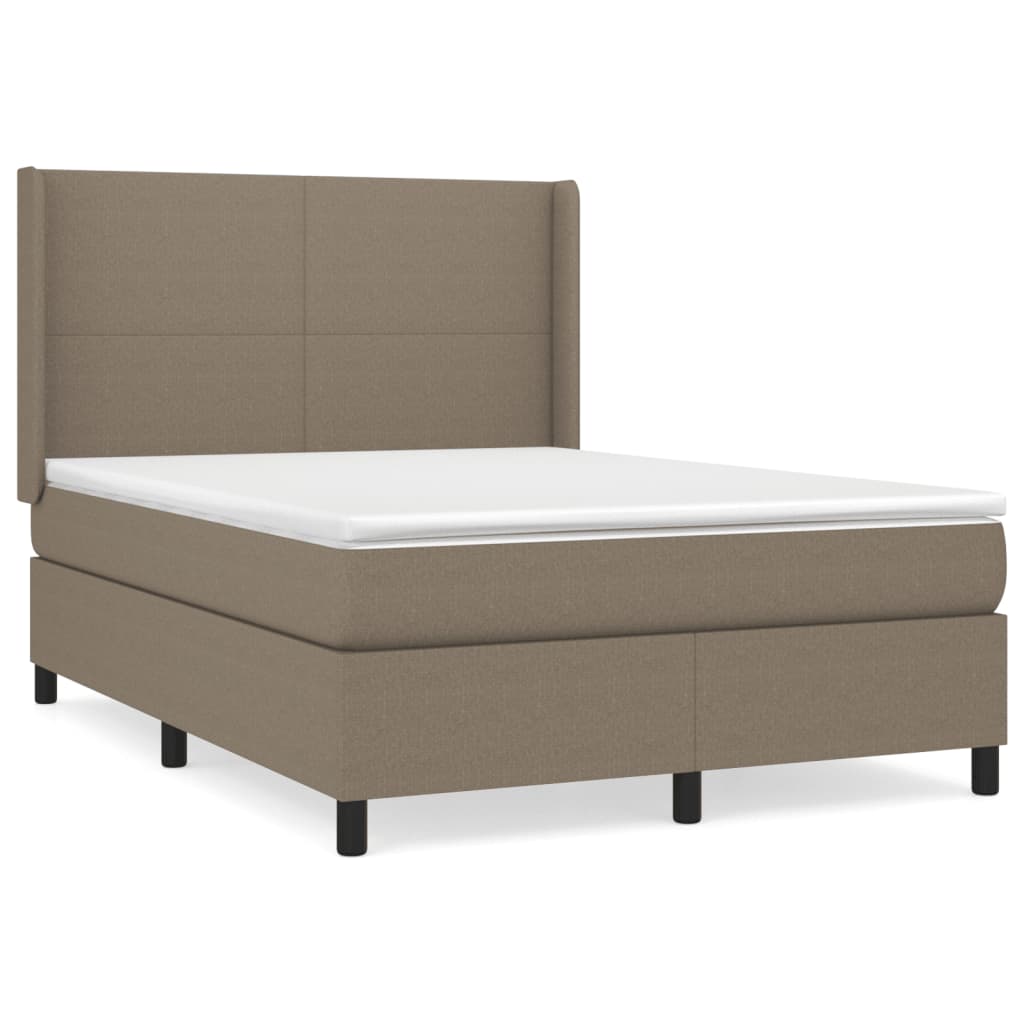 Sommier à lattes de lit avec matelas Taupe 140x200 cm Tissu