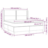 Sommier à lattes de lit avec matelas Taupe 160x200 cm Tissu