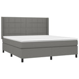 Sommier à lattes de lit avec matelas Gris foncé 160x200cm Tissu