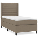 Sommier à lattes de lit avec matelas Taupe 90x190 cm Tissu