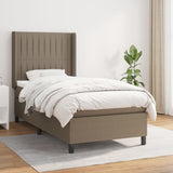 Sommier à lattes de lit avec matelas Taupe 90x190 cm Tissu