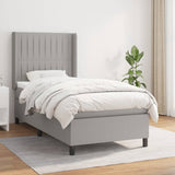 Sommier à lattes de lit avec matelas Gris clair 100x200cm Tissu