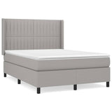 Sommier à lattes de lit avec matelas Gris clair 140x190cm Tissu