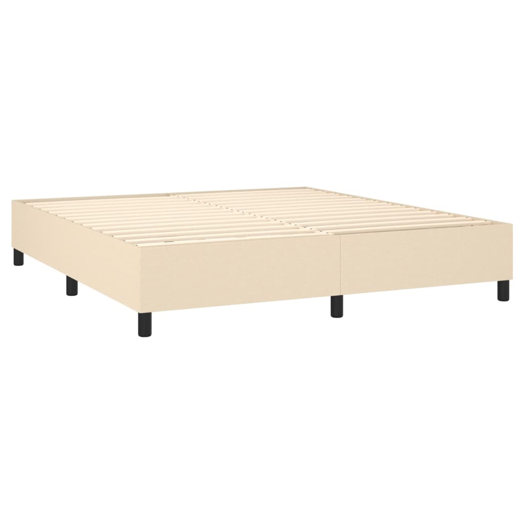 Sommier à lattes de lit avec matelas Crème 180x200 cm Tissu