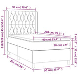 Sommier à lattes de lit avec matelas Marron foncé 90x200 cm