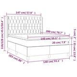 Sommier à lattes de lit avec matelas Taupe 140x200 cm Tissu