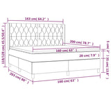 Sommier à lattes de lit avec matelas Gris foncé 160x200cm Tissu