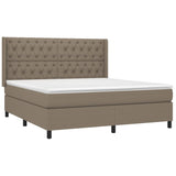 Sommier à lattes de lit avec matelas Taupe 160x200 cm Tissu