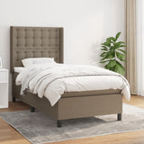 Sommier à lattes de lit avec matelas Taupe 90x200 cm Tissu