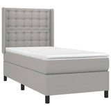 Sommier à lattes de lit avec matelas Gris clair 100x200cm Tissu