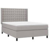 Sommier à lattes de lit avec matelas Gris clair 140x190cm Tissu